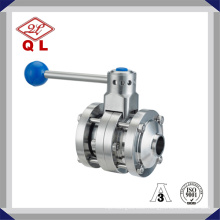 Beer Industry Stainless Steel Sanitary Three Pieces Butterfly Valves Butt Welded Ends